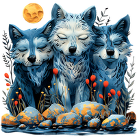 Садовые фигурки волков