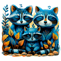 Садовые фигурки енотов