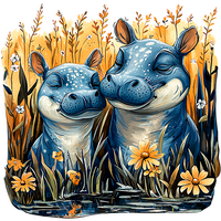 Садовые фигурки бегемотов